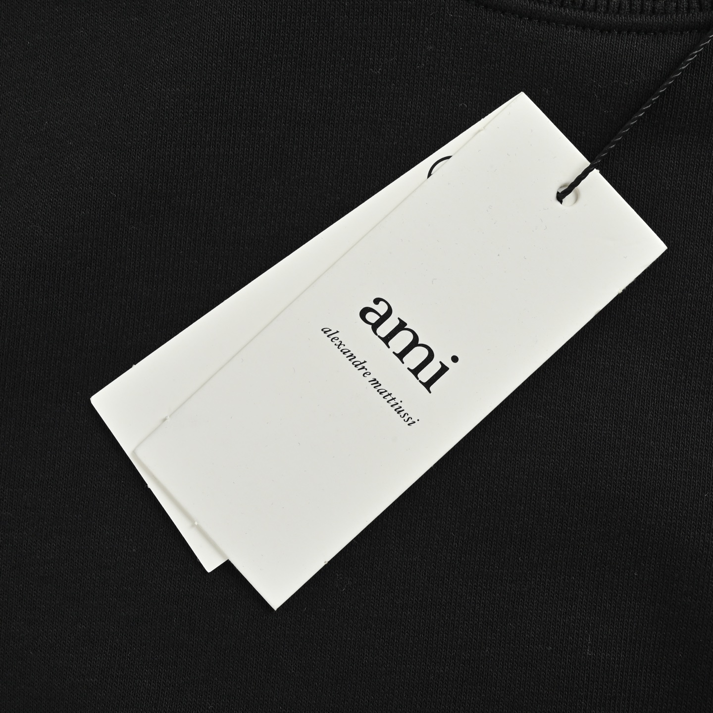Ami 重影爱心毛巾绣圆领卫衣