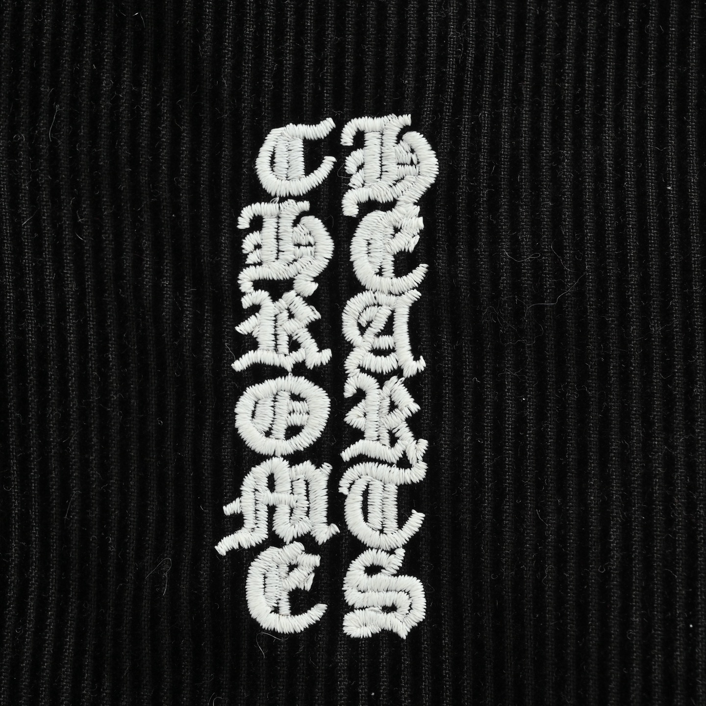 Chrome Hearts/克罗心 25Fw 灯芯绒植绒刺绣棉服外套 黑色
