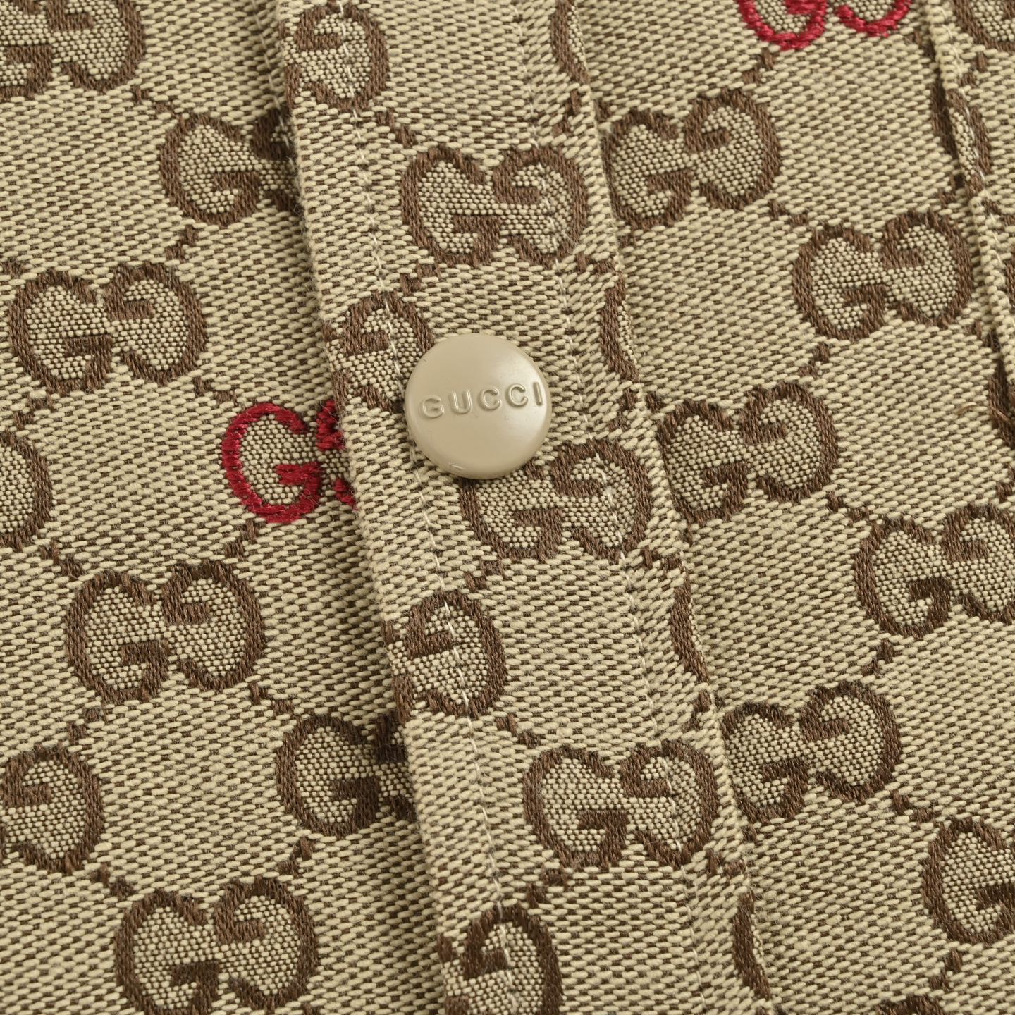 Gucci/古驰 25Fw GG彩色刺绣满印提花帆布衬衫夹克 Gucci GG提花衬衫