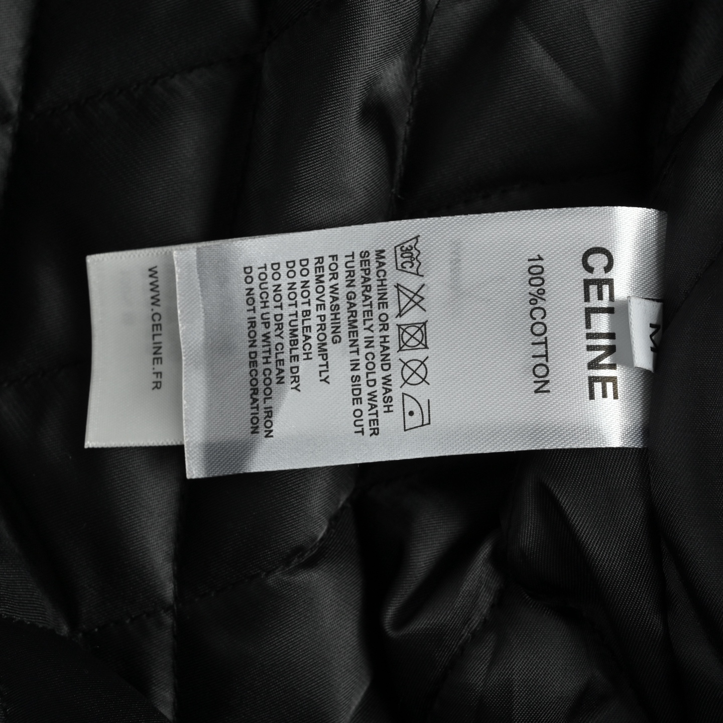Celine/赛琳 格纹羊绒连帽棉服外套