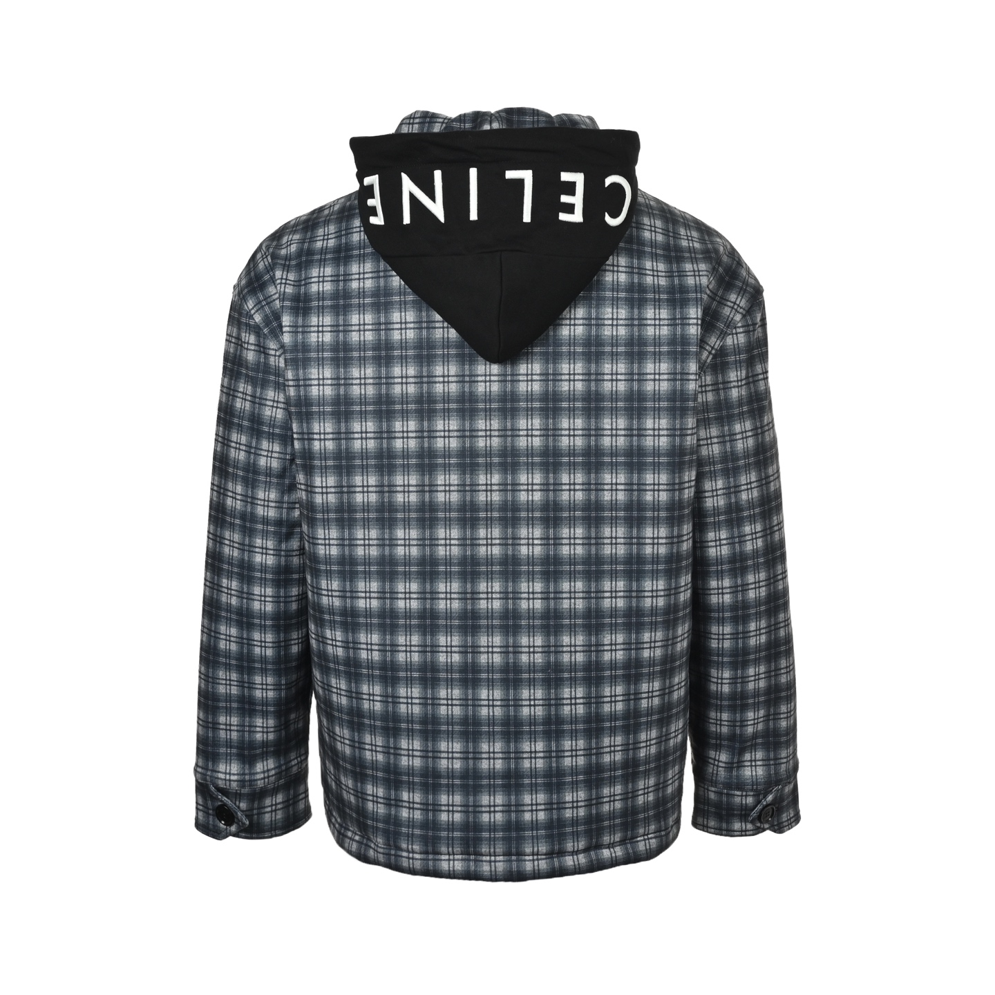 Celine/赛琳 格纹羊绒连帽棉服外套