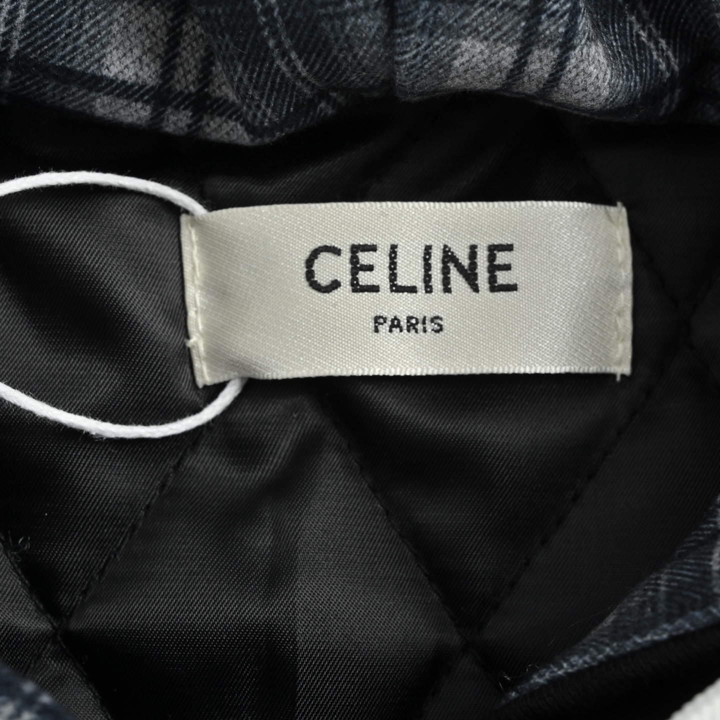 Celine/赛琳 格纹羊绒连帽棉服外套