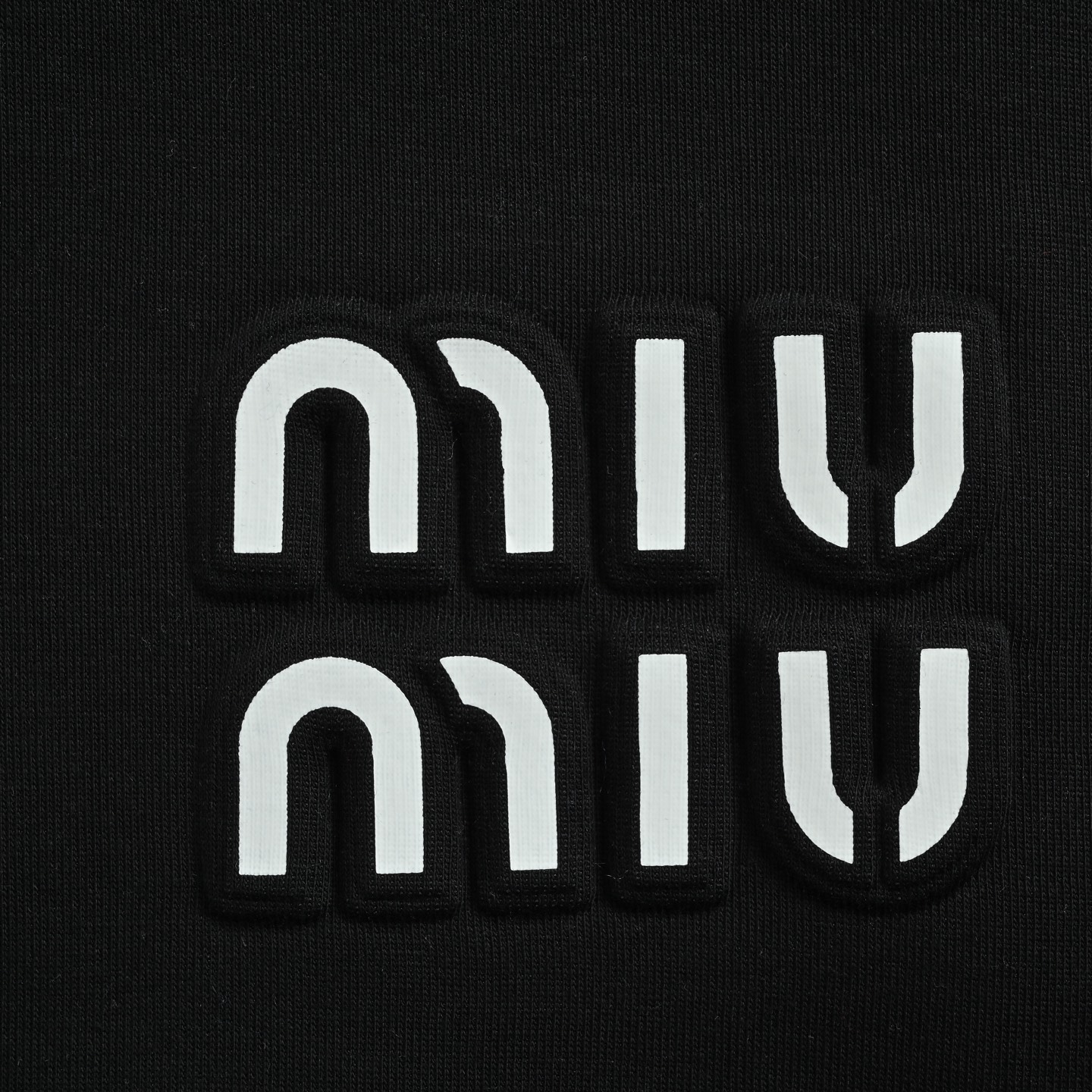 Miu Miu/缪缪 25Fw 后背织带logo提花拼接卫衣黑色 白色