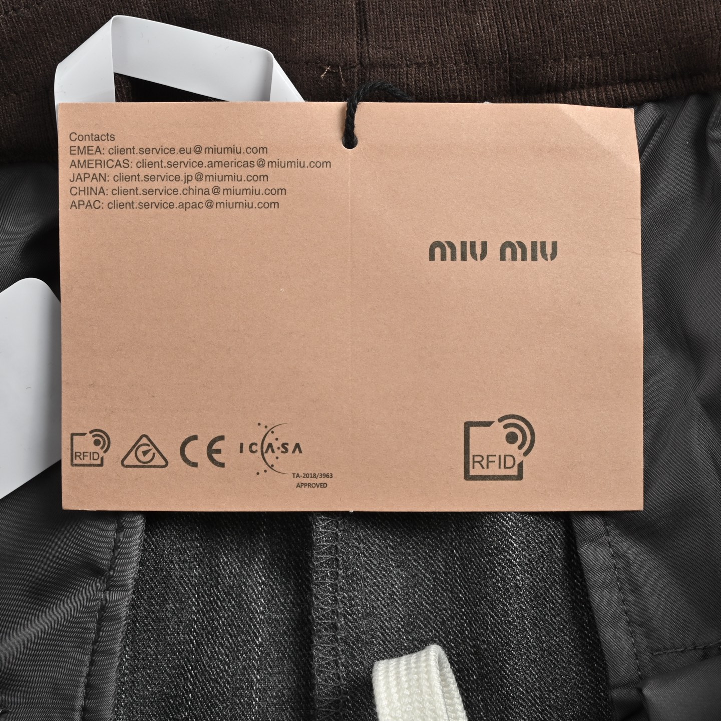 Miu Miu/缪缪 细条纹套装直筒长裤