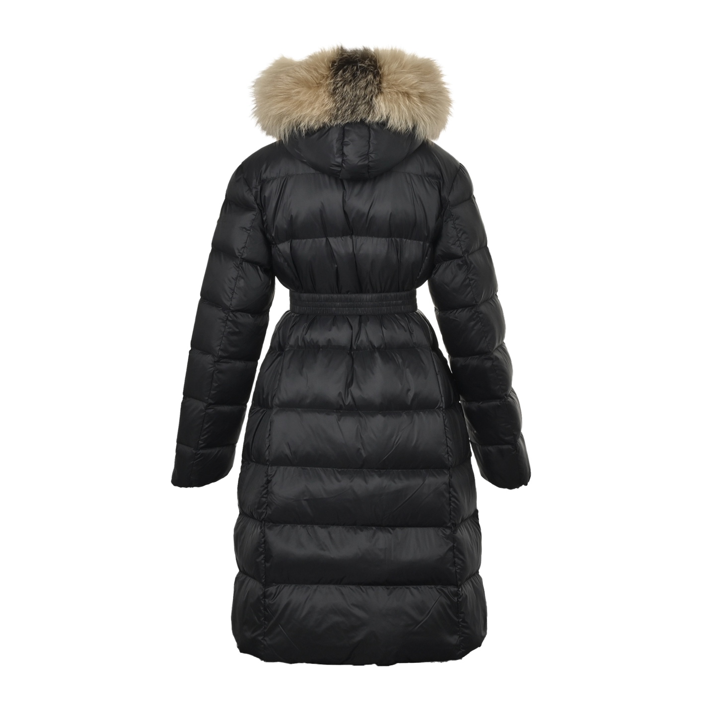 Moncler/蒙口 Hermifur毛领收腰长款羽绒服 白色 黑色 卡其色