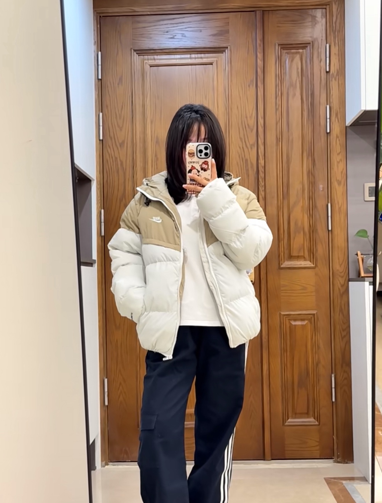 #Nike/耐克 风行者连帽棉服外套上身效果