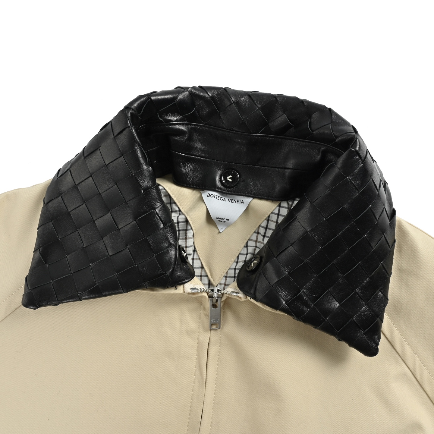 Bottega Veneta/BV 编织小羊皮皮领夹克外套