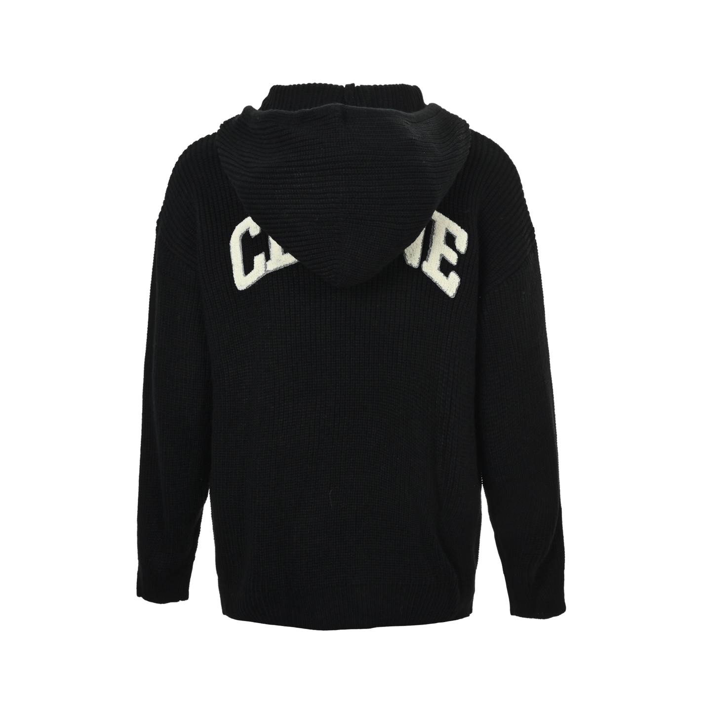 Celine/赛琳 凯旋门后背字母毛巾绣连帽毛衣黑色 灰色