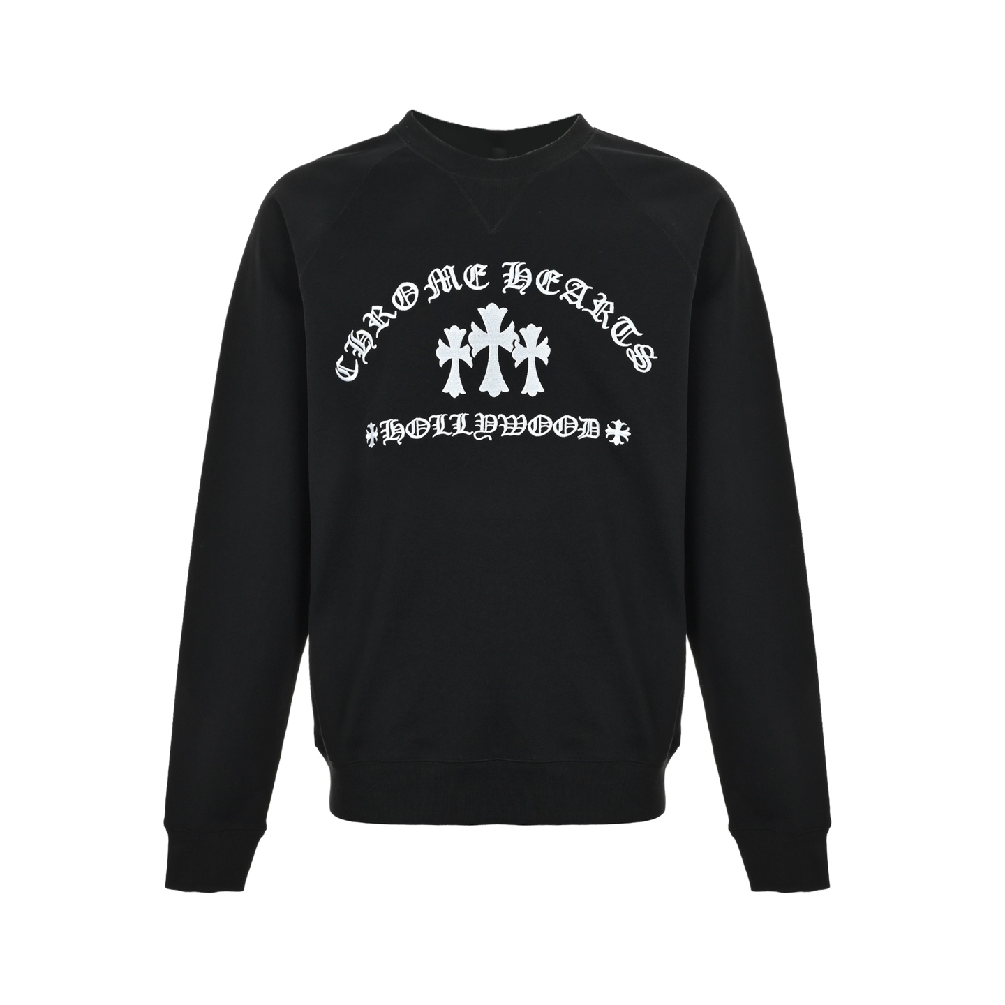 本地自取: Chrome Hearts/克罗心 十字架刺绣圆领卫衣 正品12000购入开发 380克韩国棉麻卫衣100%棉,380克2*2配套高品潮牌罗纹,布匹酵洗,进口刺绣,定制1:1五金,定制1:1皮标,定制1:1商标,宽松版型