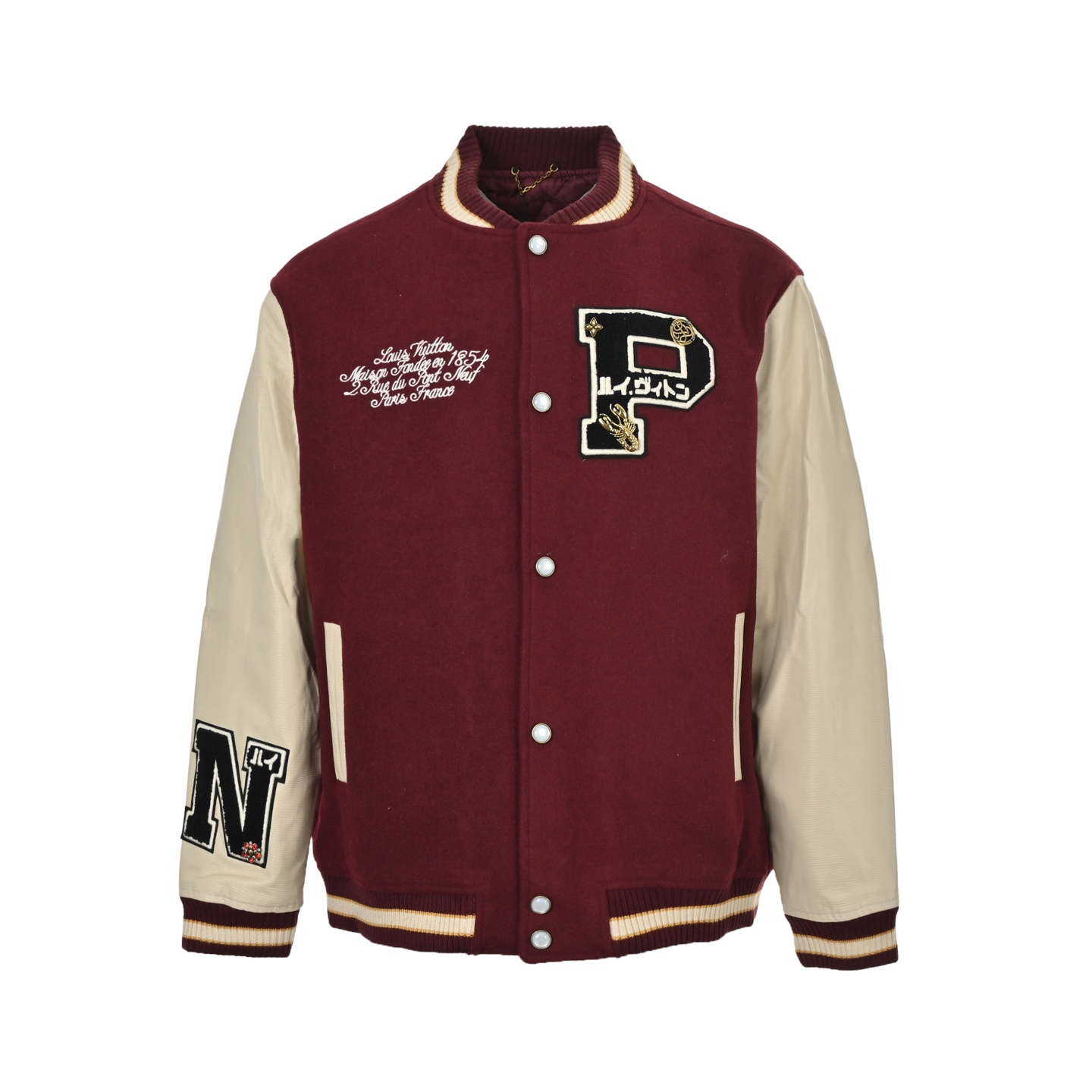 本地自取: 💰850
Louis Vuitton/路易威登 Nigo联名蝎子拼皮棒球服外套
独家定织定染900G澳洲纯羊毛面料 真牛皮横纹路拼接袖子 配套羊毛撞色罗纹 定做贴布徽章刺绣 Nigo独家五金饰品开模定做 内里复合绗棉缝制 重工单品 独家制造
Size:50 52 54 56