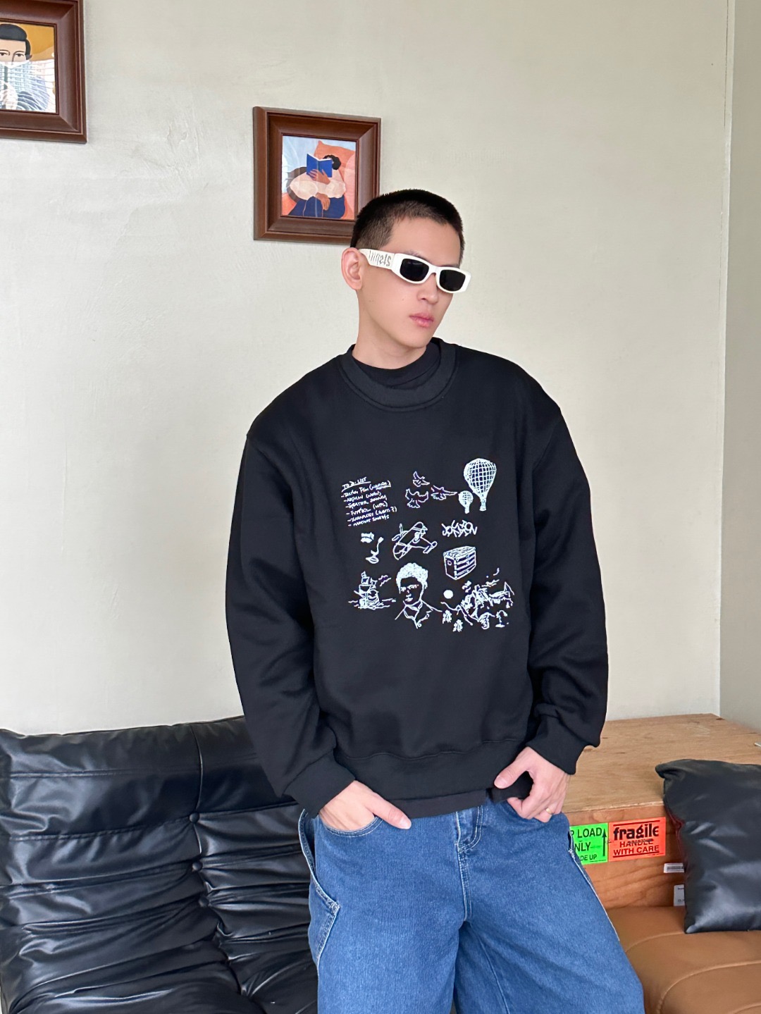 #Louis Vuitton/路易威登 25Fw 热气球圆领卫衣上身效果