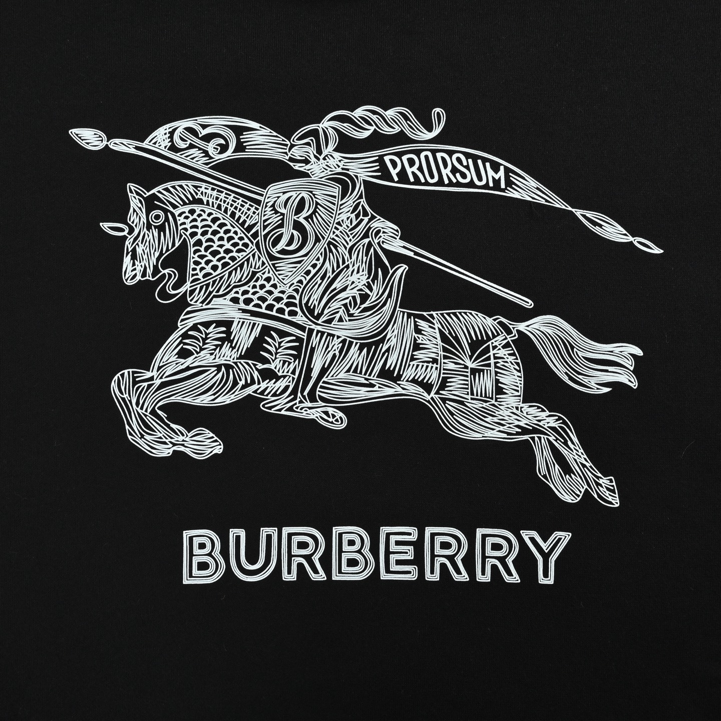Burberry/巴宝莉 25Fw 素描战马连帽卫衣 宽松