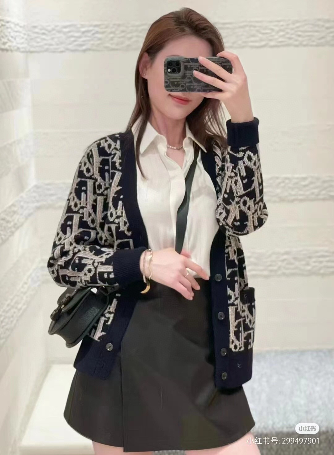 #Dior/迪奥 25Fw 老花提花开衫毛衣上身效果