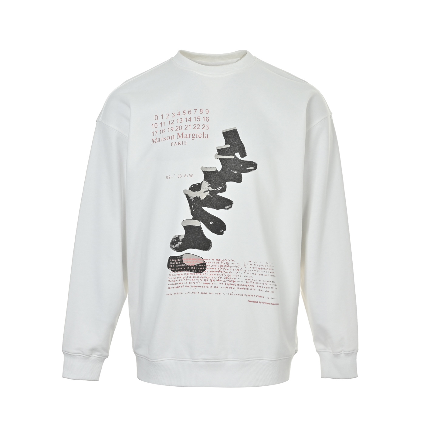 本地自取:💰200
Maison Margiela/马吉拉New Vogue 联名款圆领卫衣
颜色:白色
穿着方式:圆领
面料:棉
男女同款
Size:S-XL