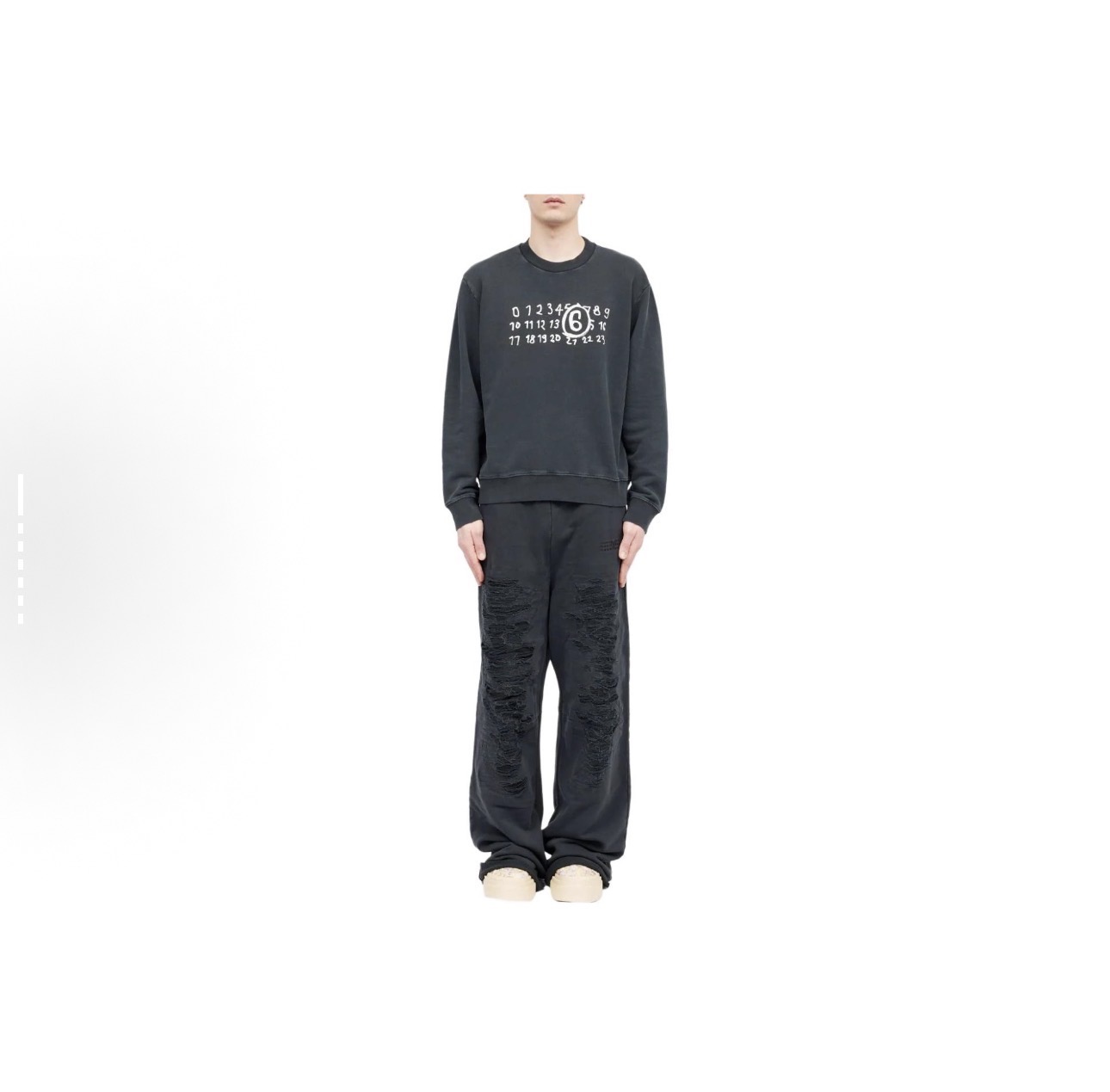 #Maison Margiela/马吉拉 数字印花圆领卫衣上身效果