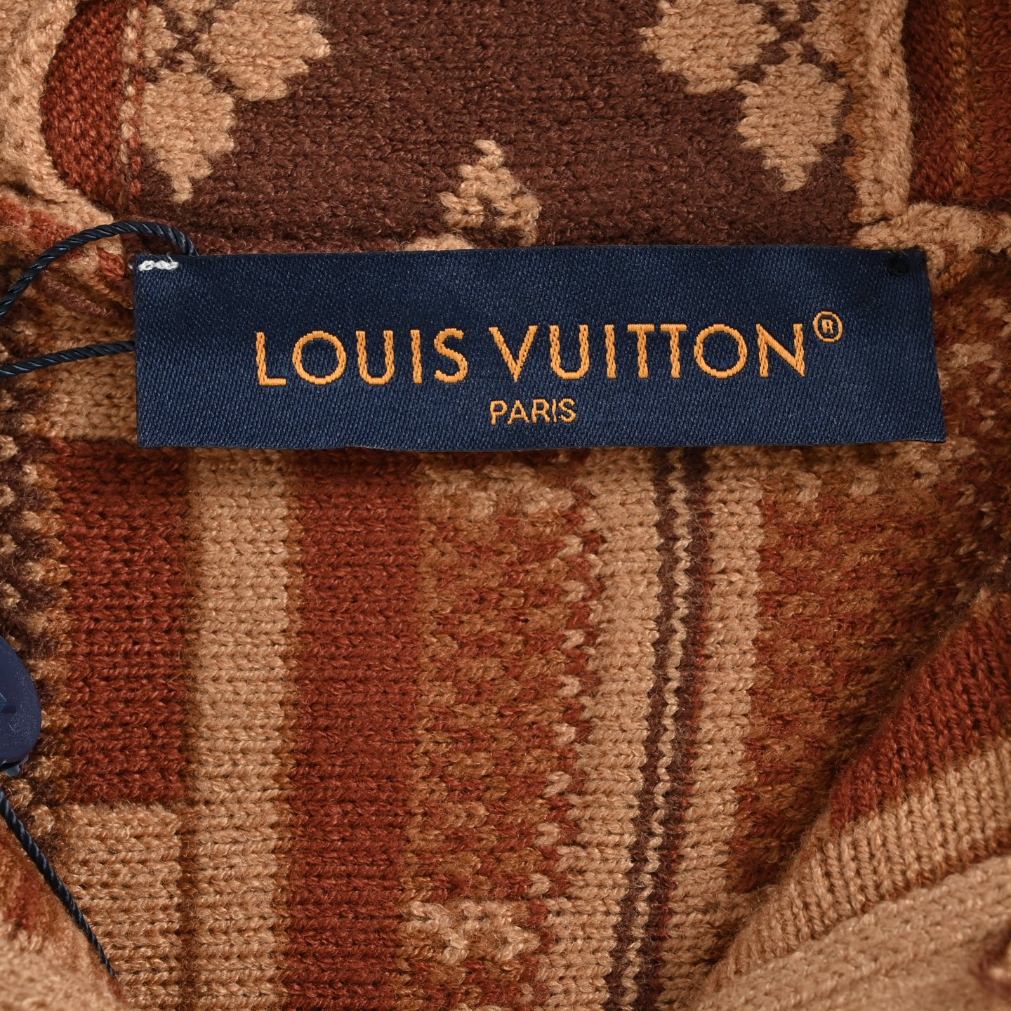 Louis Vuitton/路易威登 拼接提花民族风半拉链毛衣