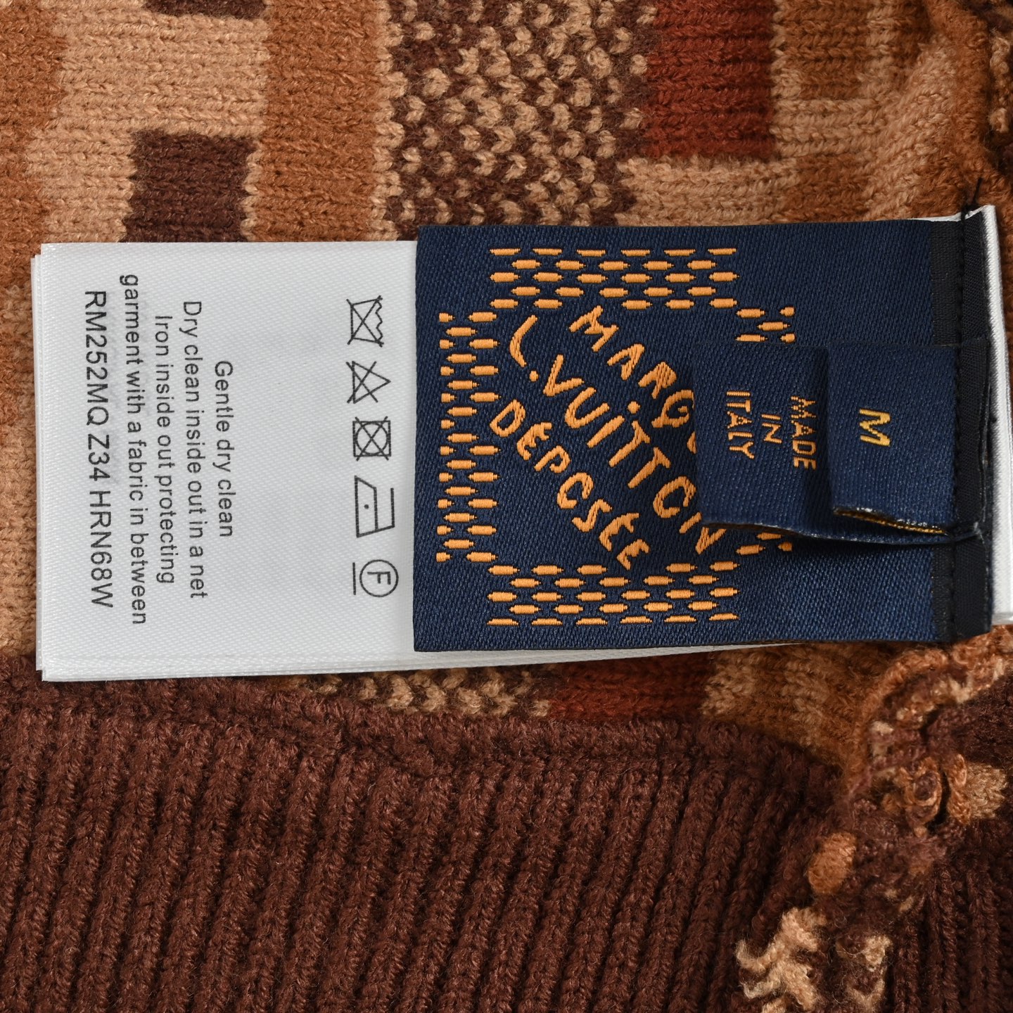 Louis Vuitton/路易威登 拼接提花民族风半拉链毛衣