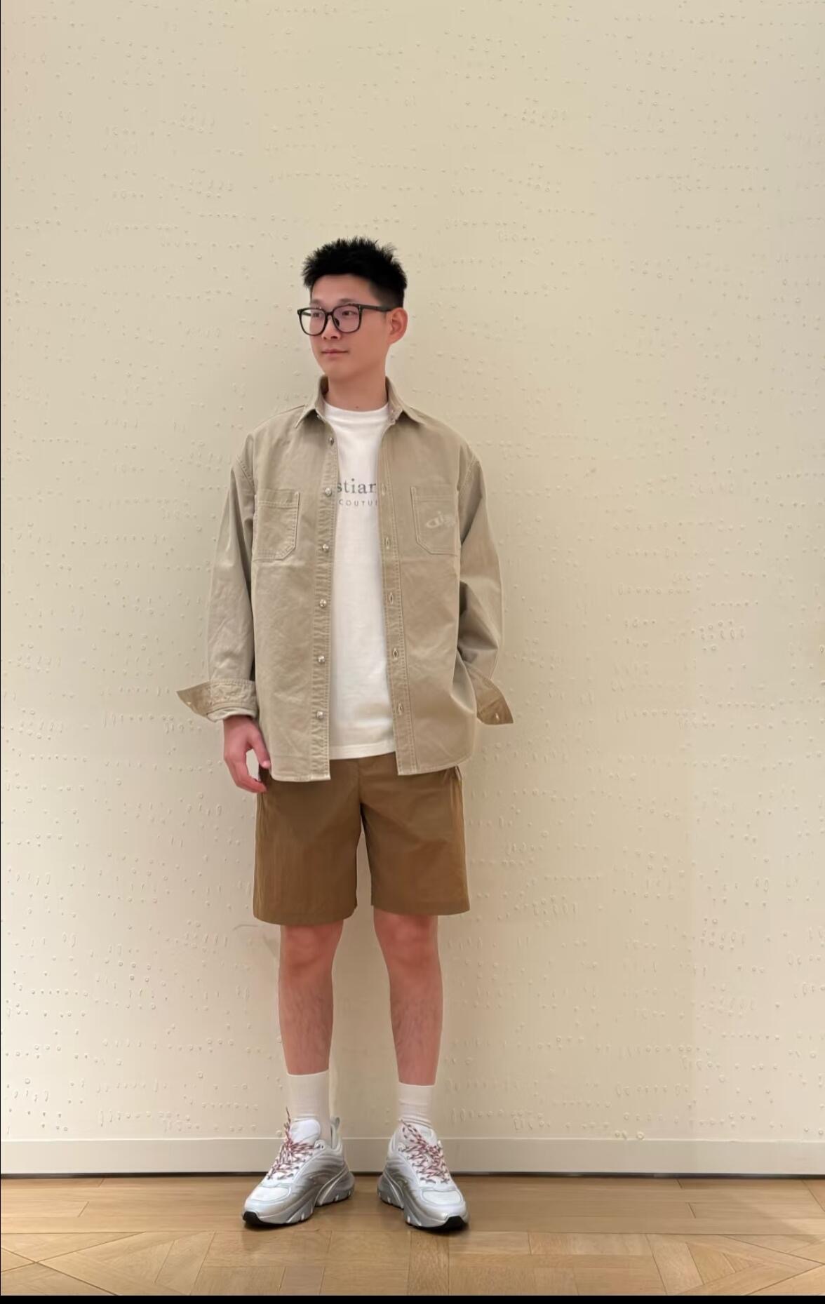 #Dior/迪奥 25Fw 联名款刺绣徽标帆布衬衫外套上身效果