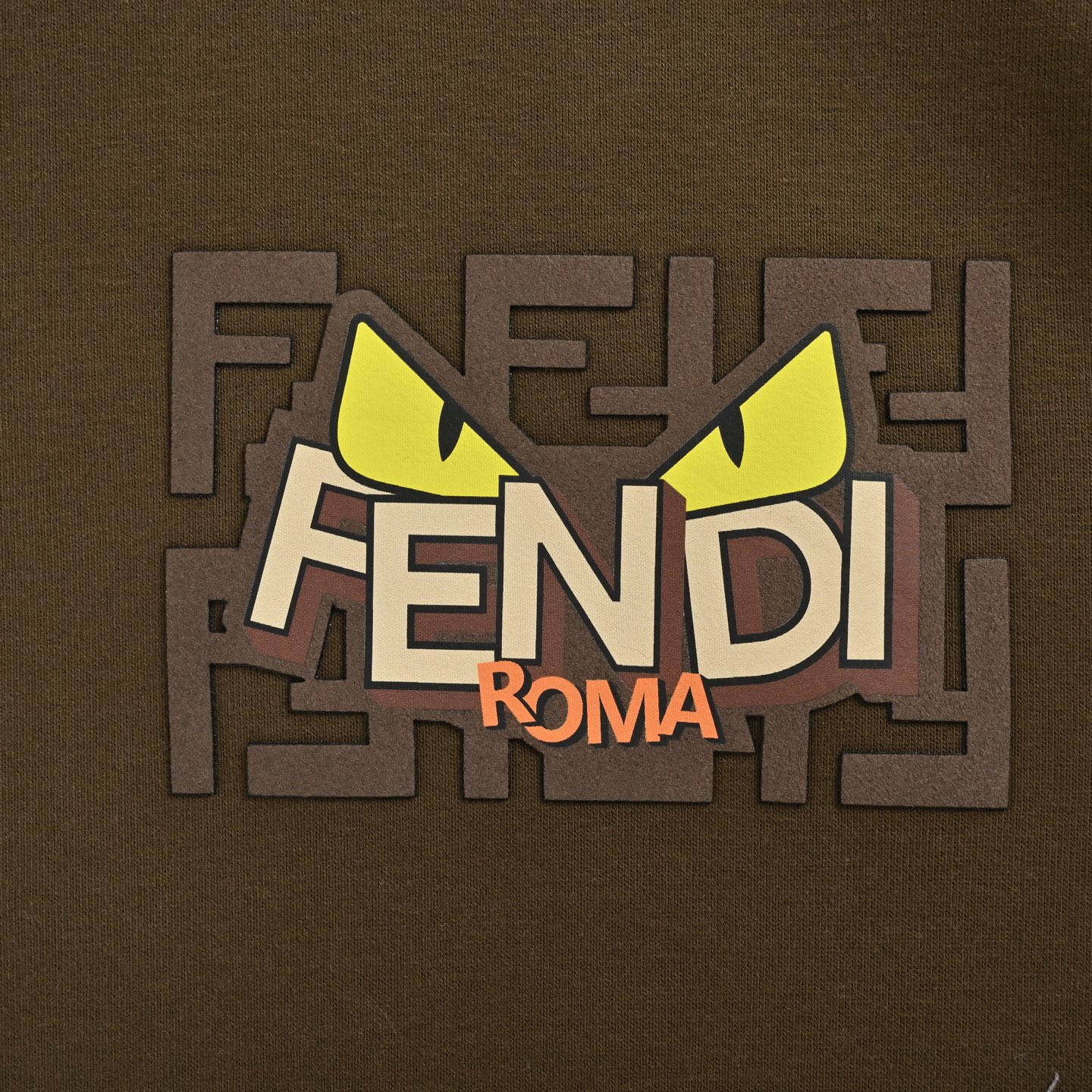 Fendi/芬迪 25Fw 小怪兽眼睛印花连帽卫衣 芬迪圆领卫衣