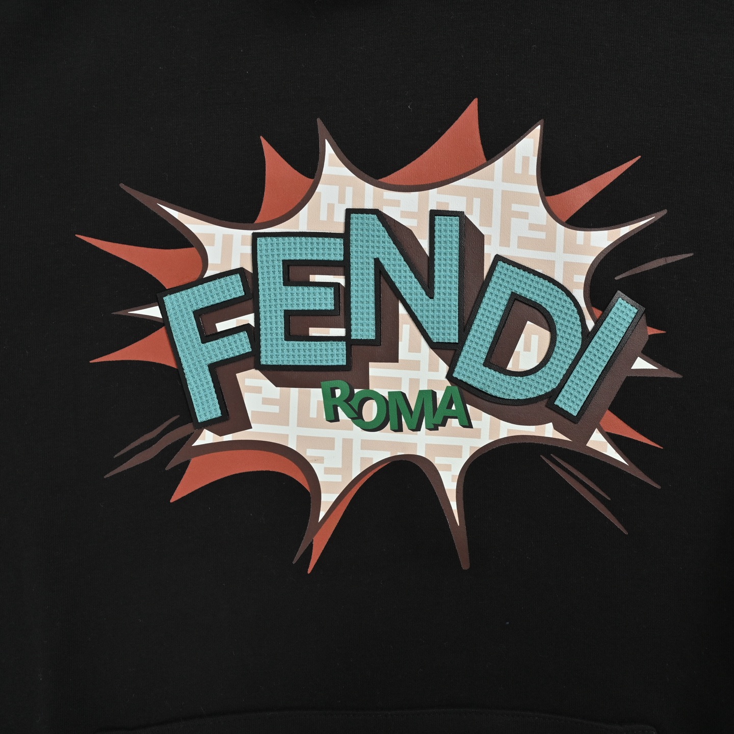 Fendi/芬迪 字母压胶印花连帽卫衣 芬迪新款连帽卫衣卫衣