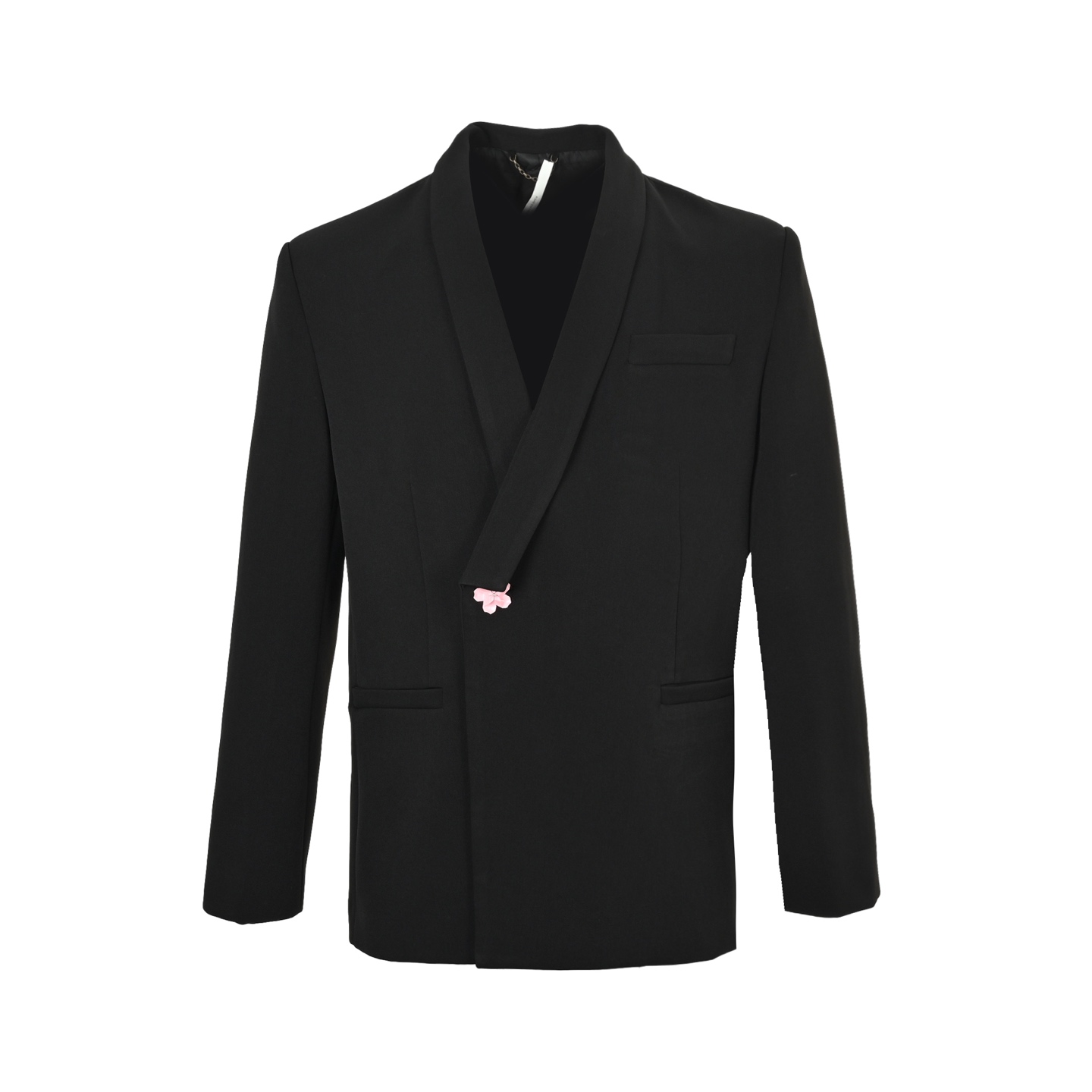 本地自取:  💰420
Louis Vuitton/路易威登 25Fw 粉花朵西装外套
原版24,400购入开发，耗时3个月从定织定染面料到开模定制辅料五金 全部按照原样逐一开发完成 今年秋冬的重磅款式。面料采用超高支数进口精纺羊毛混纺锦纶面料定染色光按照原版毫无色差 重点是辅料 所有全部开模定制，难度系数极大。领口异形剪裁，肩膀垫肩完美还原。后领小标定制2500个，同面料底布裁片刺绣高密度菲董logo。
Size:46 48 50 52（S-XL）