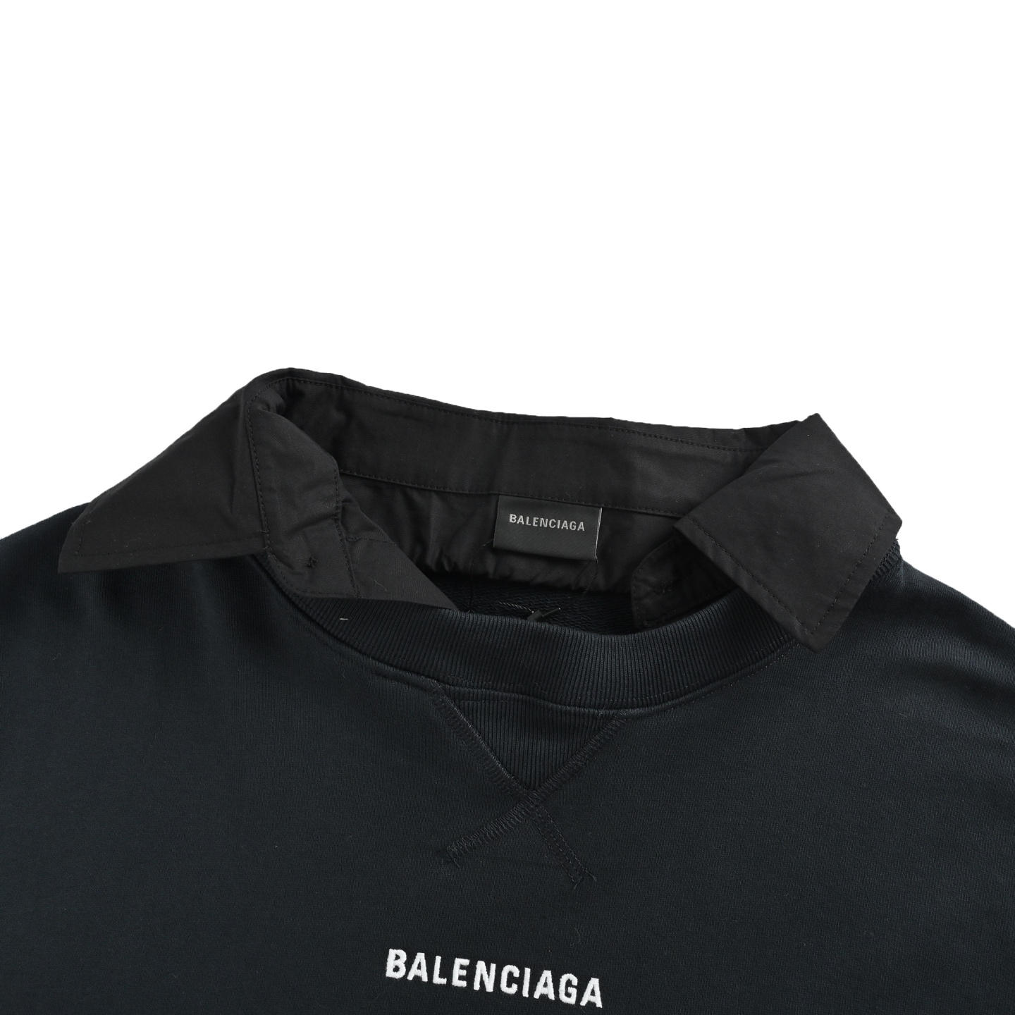 Balenciaga/巴黎世家 前后刺绣假两件Polo领卫衣