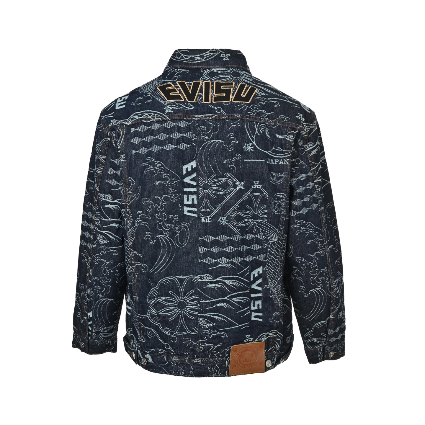 Evisu/福神 满地日式图案提花牛仔外套 EVISU的牛仔外套