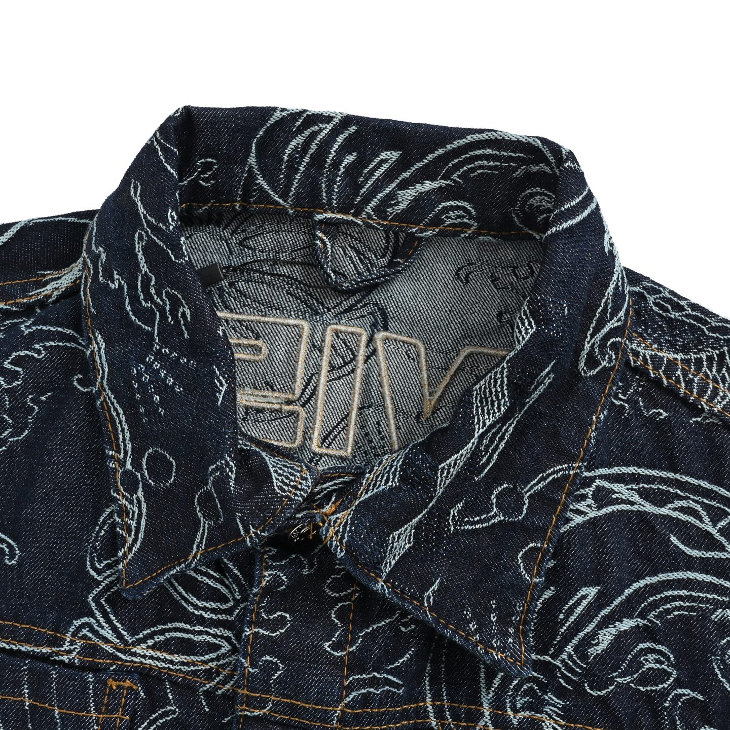 Evisu/福神 满地日式图案提花牛仔外套 EVISU的牛仔外套