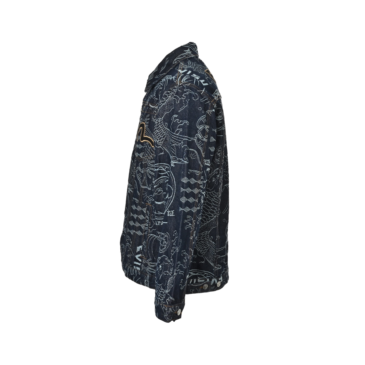 Evisu/福神 满地日式图案提花牛仔外套 EVISU的牛仔外套