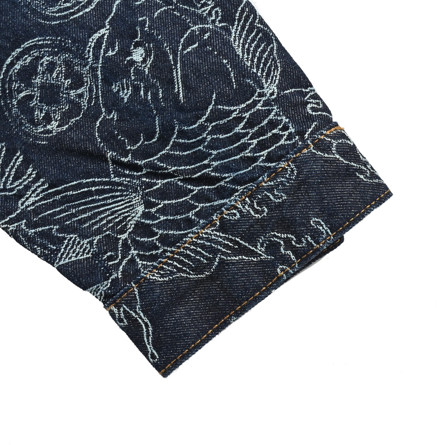 Evisu/福神 满地日式图案提花牛仔外套 EVISU的牛仔外套