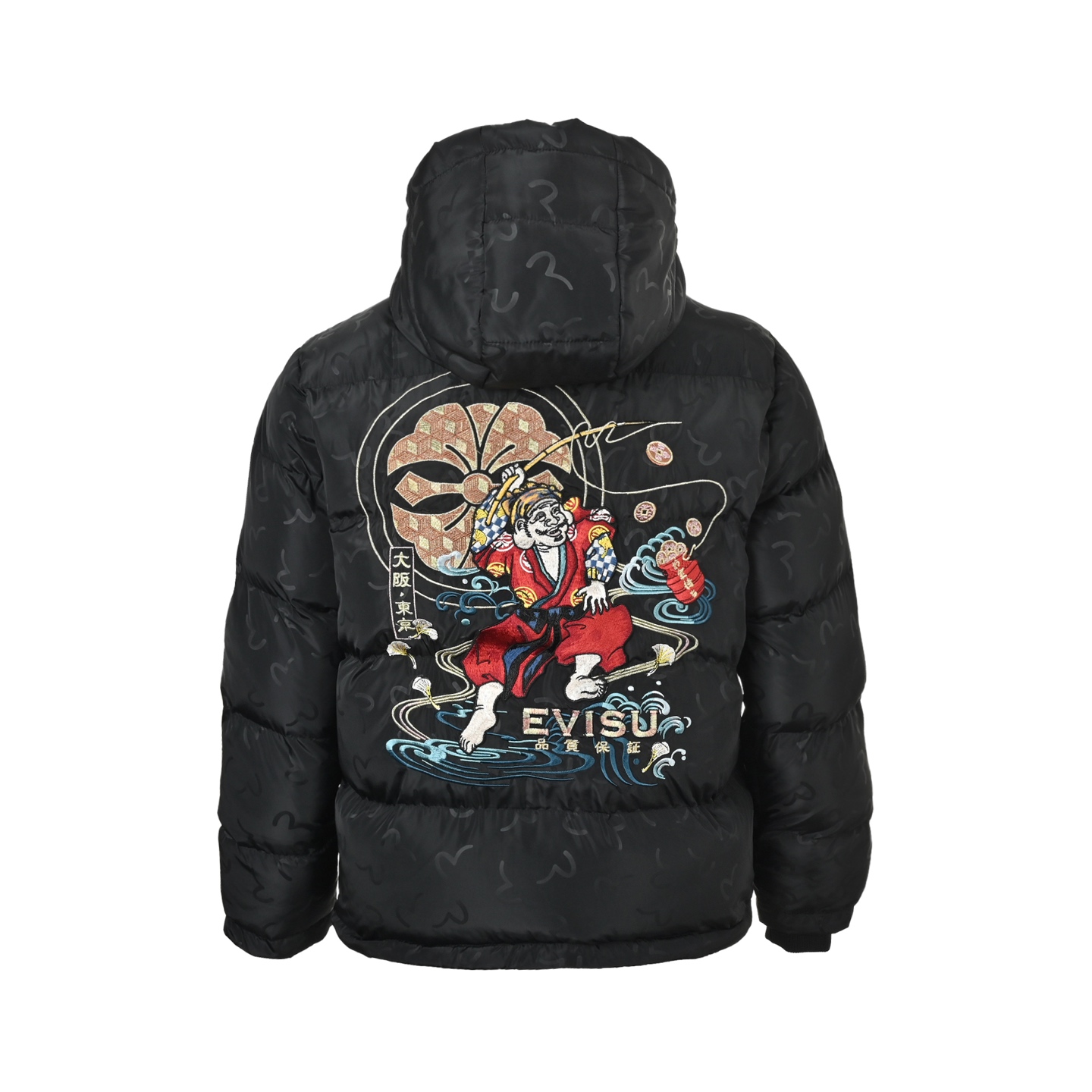 Evisu/福神 25Fw 刺绣家花连帽棉服外套