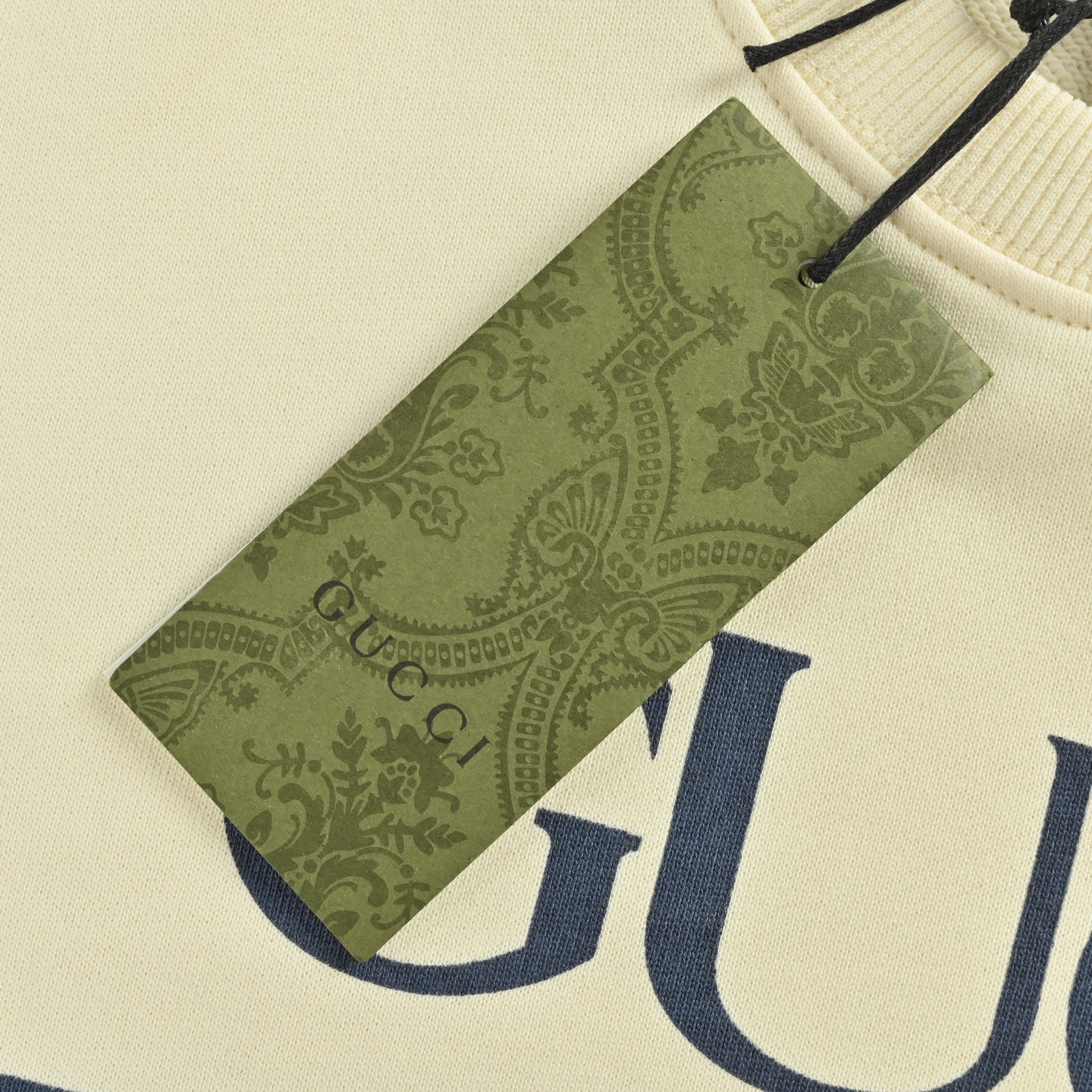 Gucci/古驰 双G互扣腰带字母印花圆领卫衣
