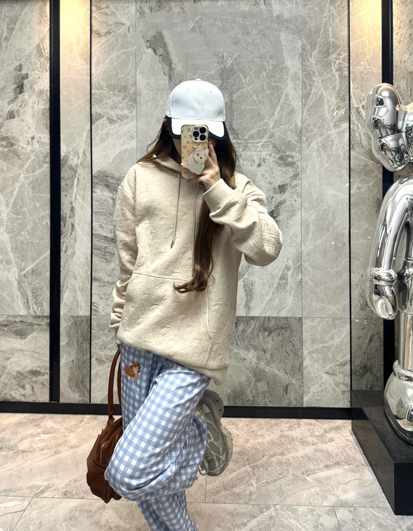 #Dior/迪奥 25Fw 老花压纹连帽卫衣上身效果