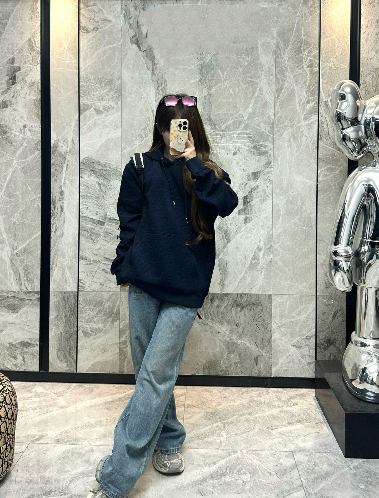 #Dior/迪奥 25Fw 老花压纹连帽卫衣上身效果