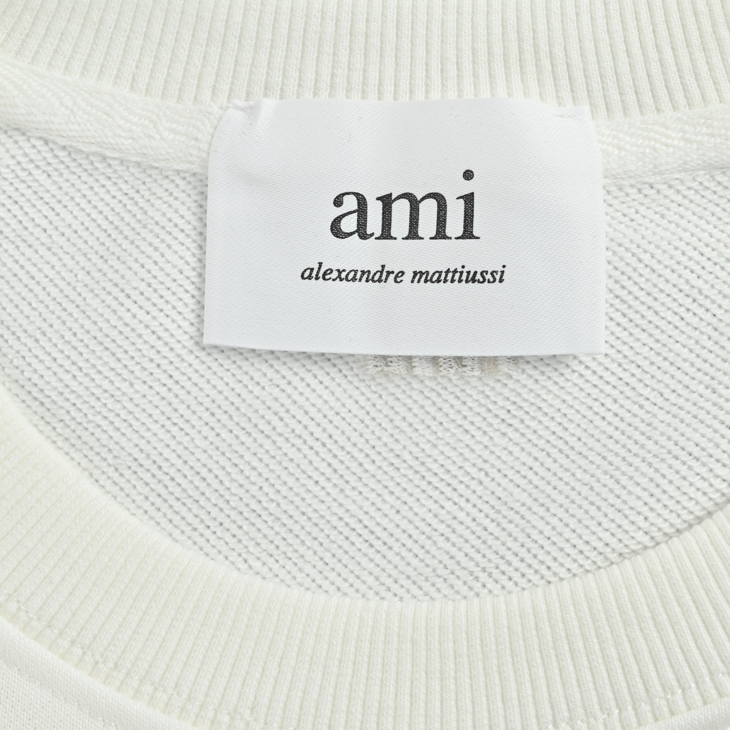 Ami 重影爱心毛巾绣圆领卫衣