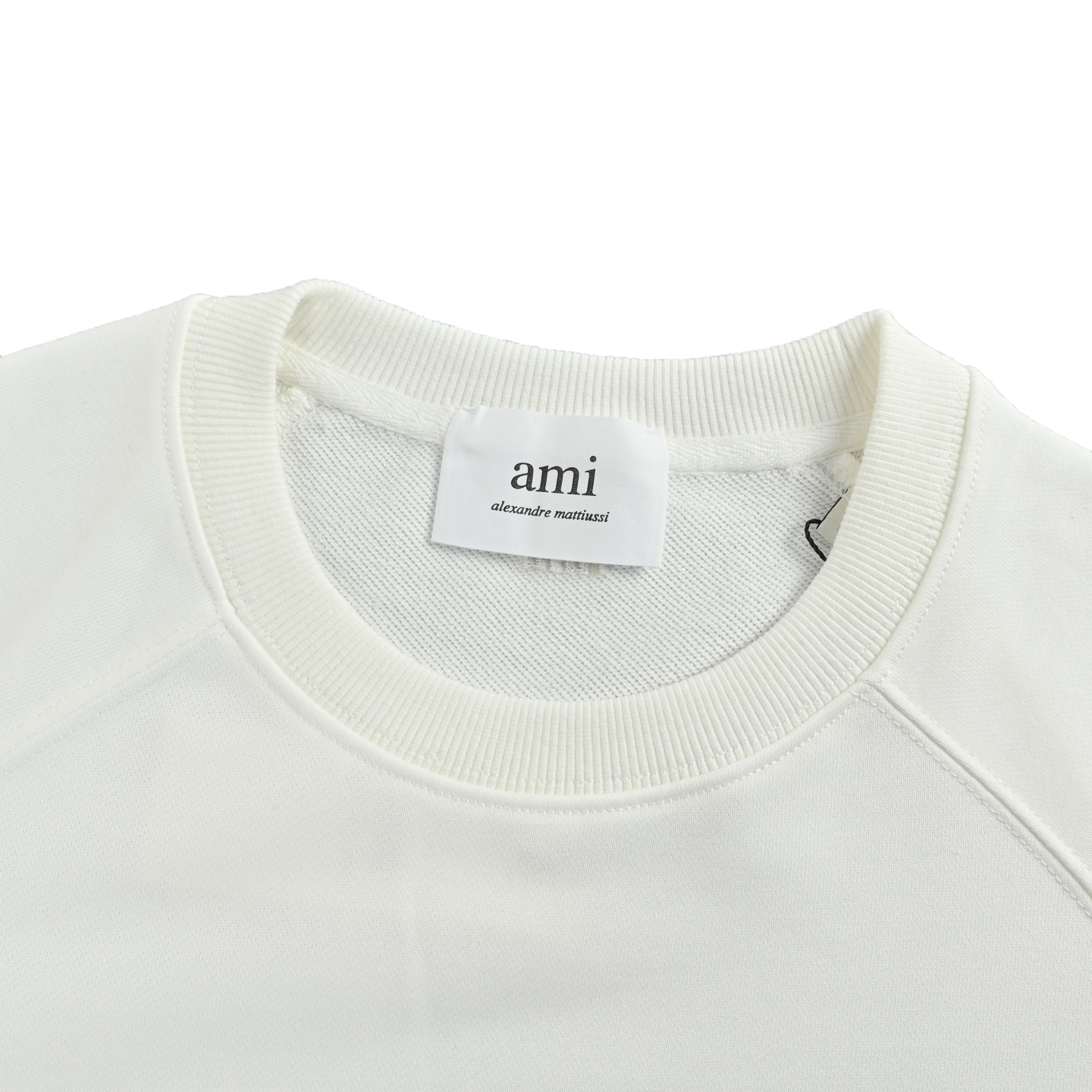 Ami 重影爱心毛巾绣圆领卫衣