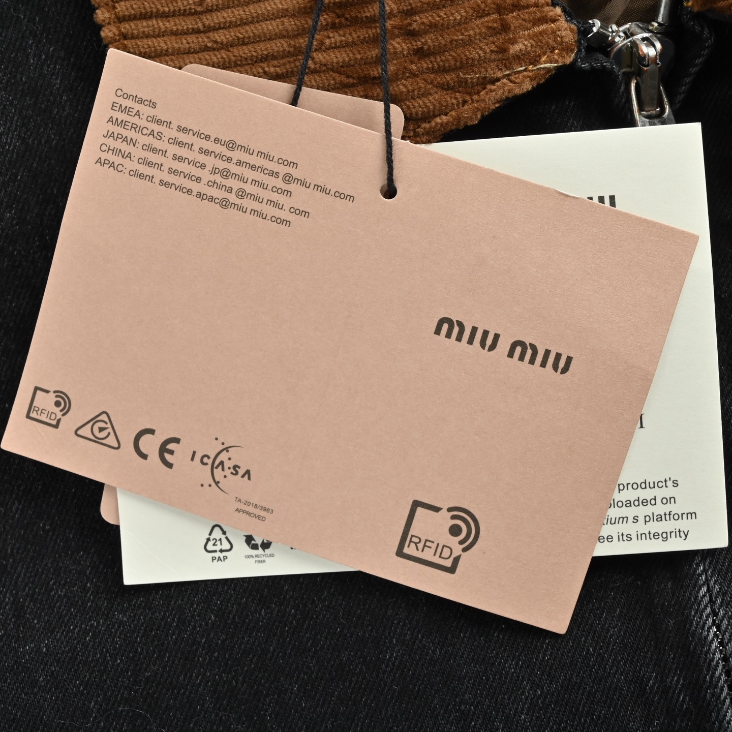Miu Miu 25Fw Miu小标牛仔棉服外套