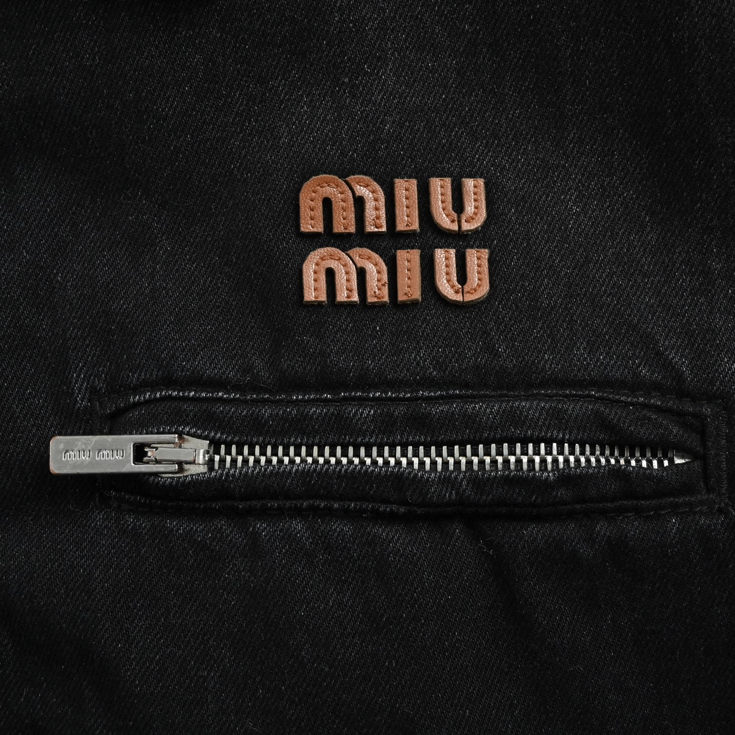 Miu Miu 25Fw Miu小标牛仔棉服外套