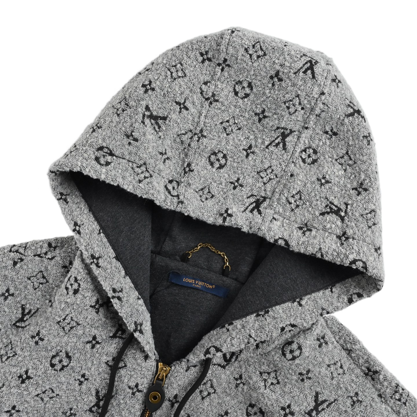 Louis Vuitton/路易威登 25Fw 满幅老花提花毛呢连帽外套 LV Monogram连帽外套