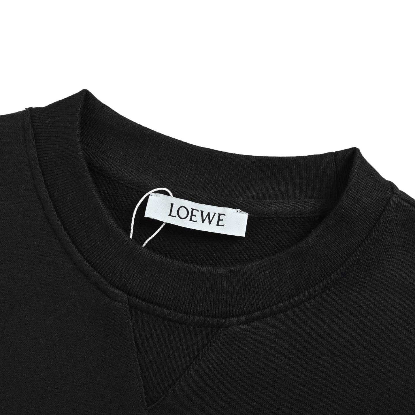 Loewe/罗意威 25Fw 彩色缝线刺绣圆领卫衣 黑色 白色