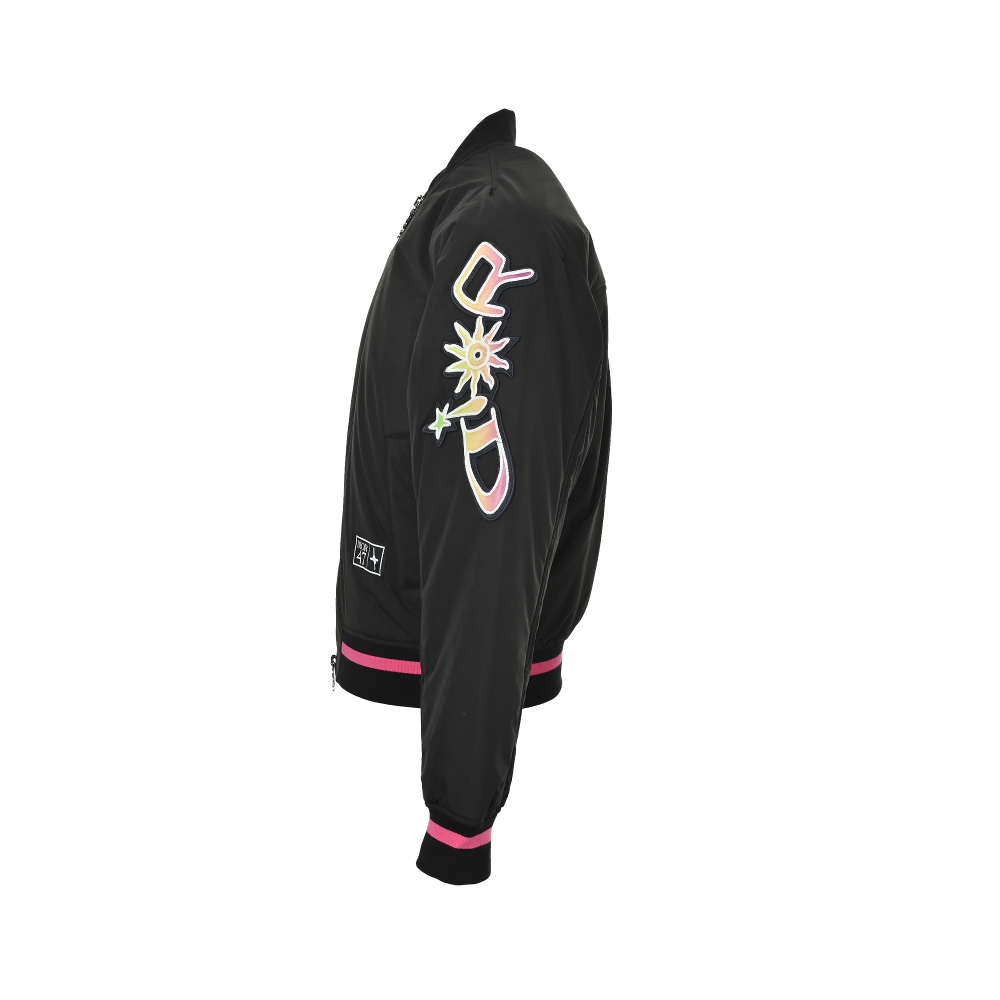 Dior/迪奥 47号霓虹粉绣棒球服外套