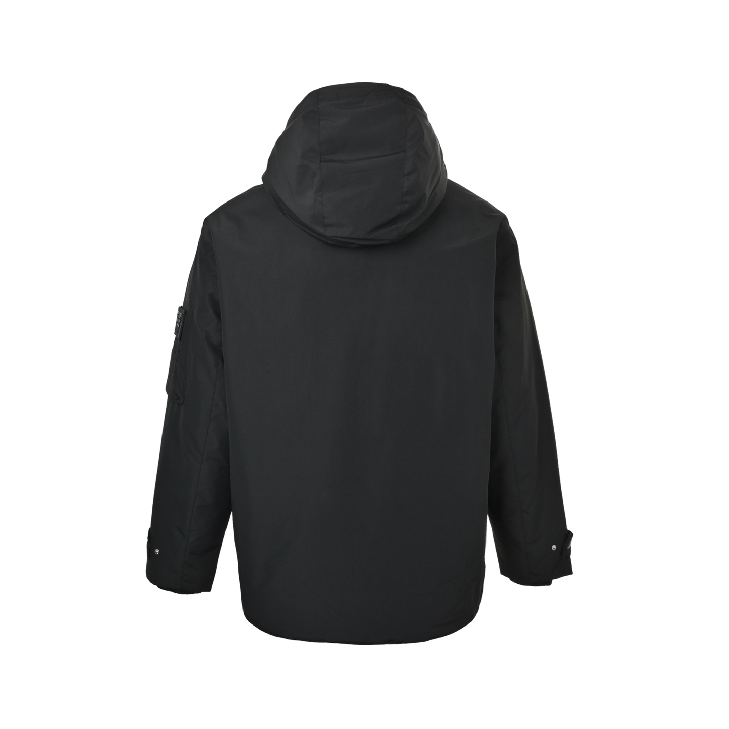 Prada/普拉达 25Fw手臂口袋连帽薄绒羽绒服外套 黑色