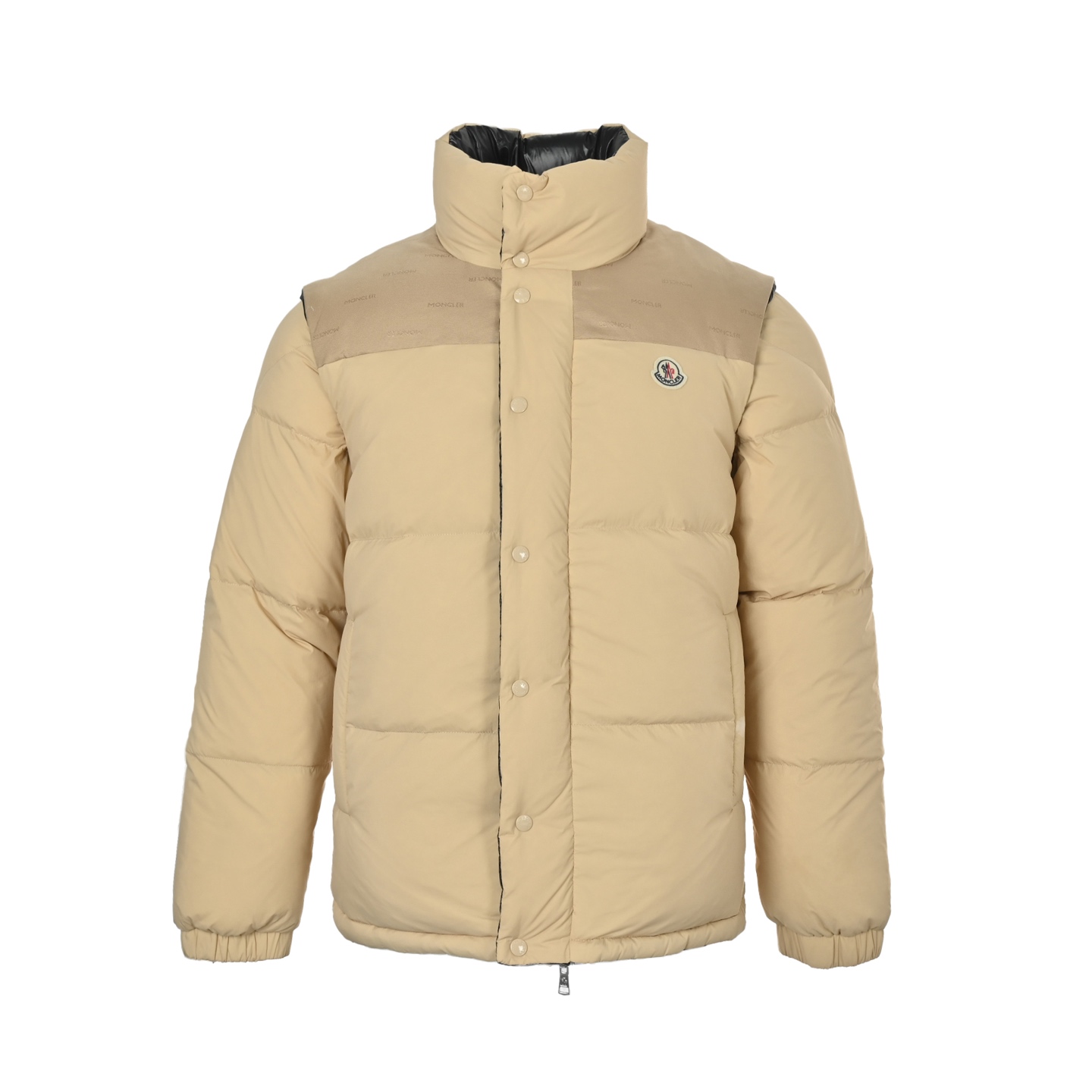 Moncler/蒙口 25F Verone可拆卸双面羽绒服黑色 卡其 米白