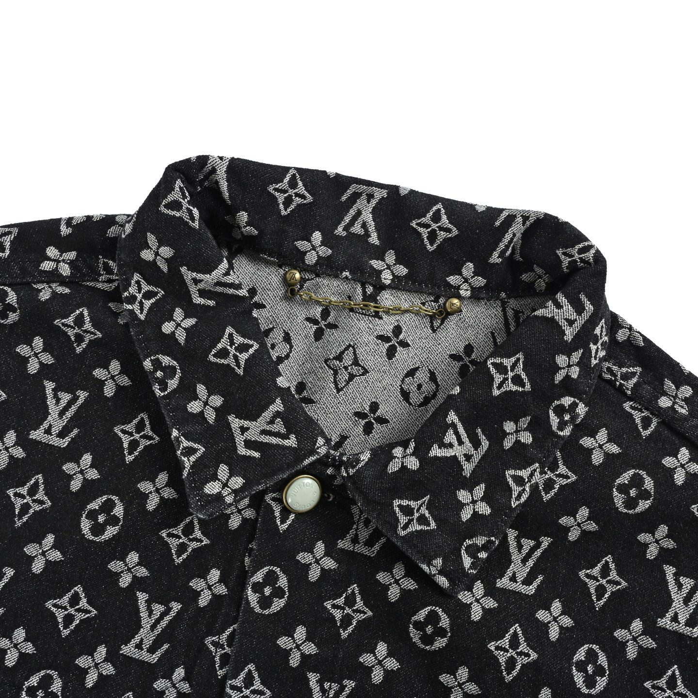 Louis Vuitton/路易威登 满印珍珠贝壳纽扣套装牛仔外套