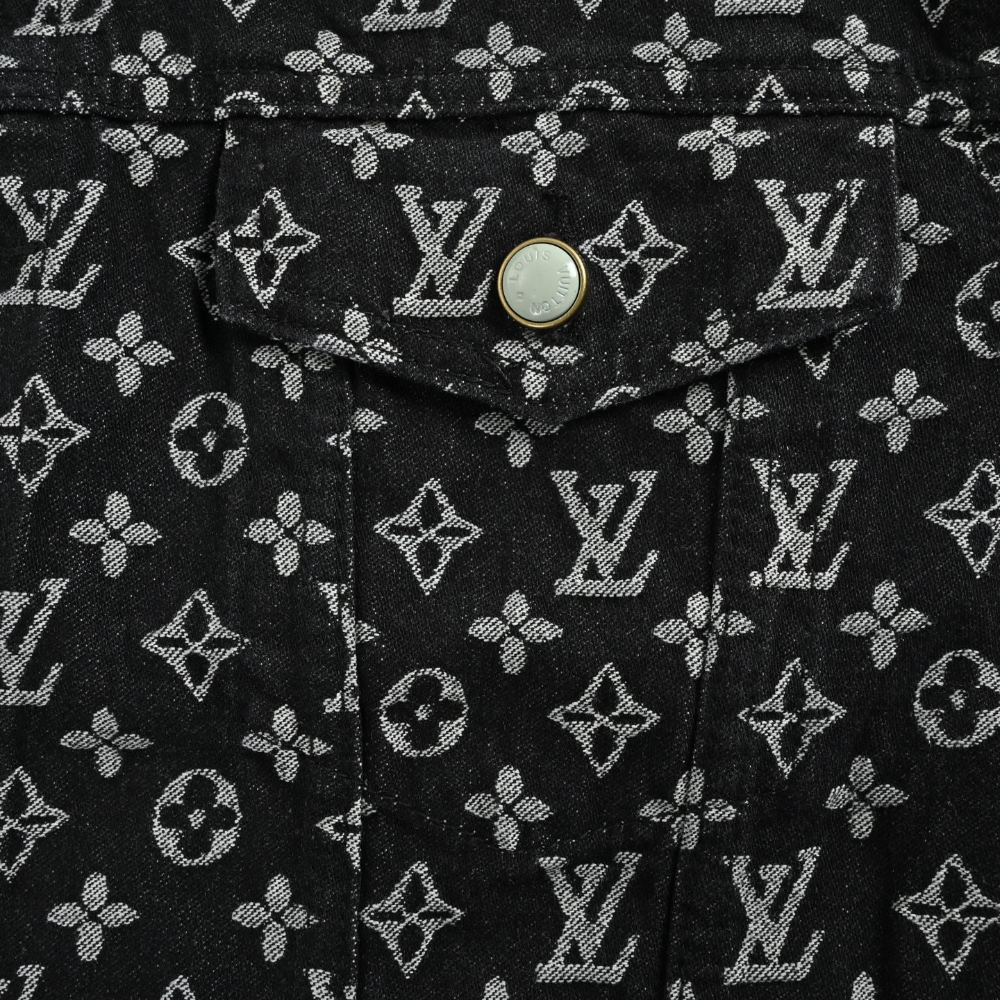 Louis Vuitton/路易威登 满印珍珠贝壳纽扣套装牛仔外套