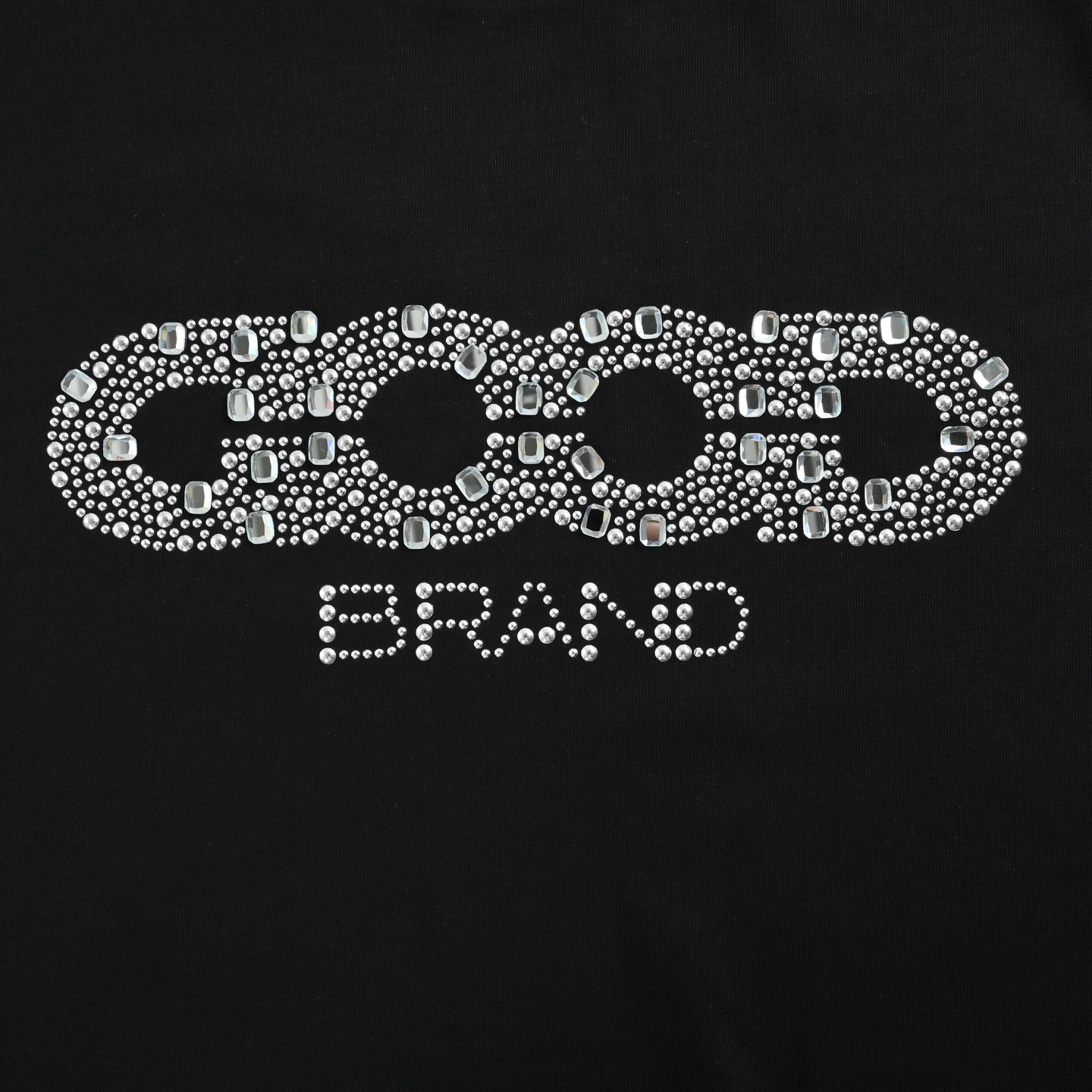 Good Brand 25Fw 镂空烫钻字母长袖T恤 男女同款黑色 白色