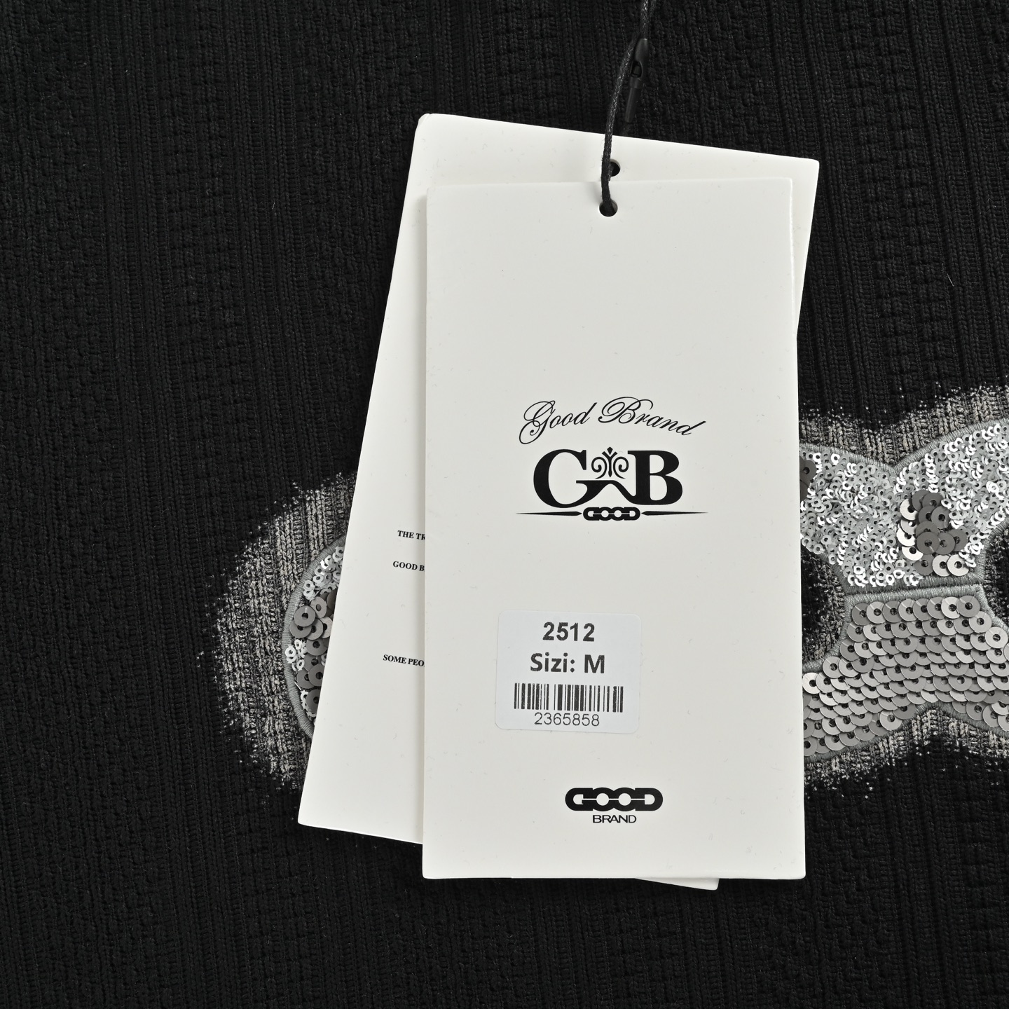 Good Brand 25Fw 拼接珠片针织长袖T恤黑色 杏色