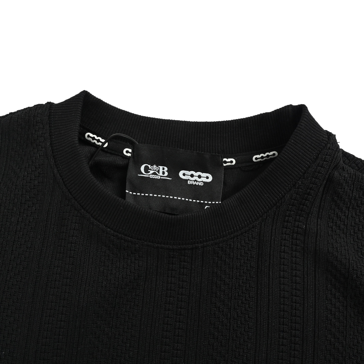 Good Brand 25Fw 拼接珠片针织长袖T恤黑色 杏色