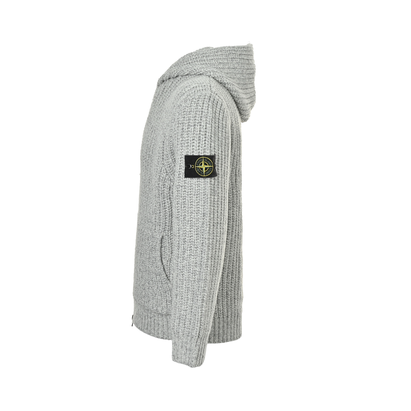 Stone Island/石头岛 粗针拉链连帽毛衣外套 Stone Island 25FW银灰色针织拉链外套