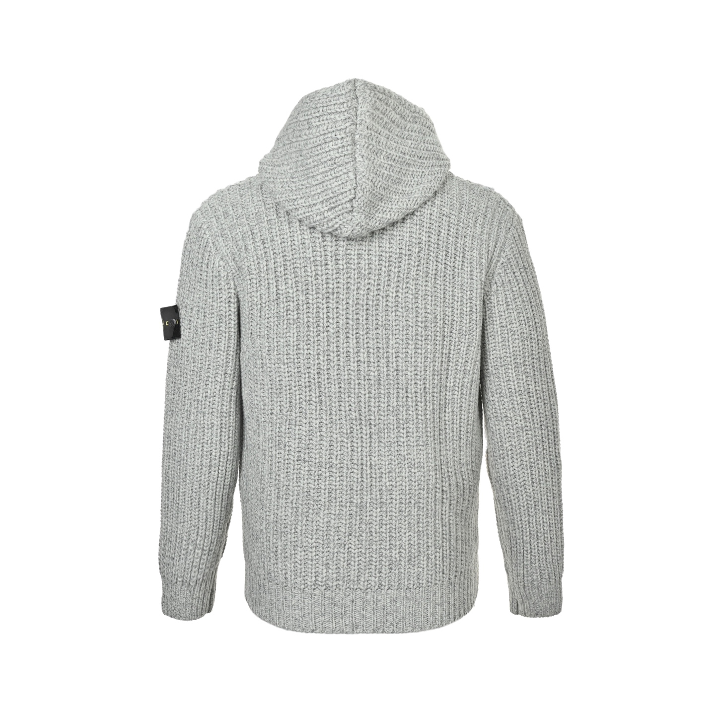 Stone Island/石头岛 粗针拉链连帽毛衣外套 Stone Island 25FW银灰色针织拉链外套